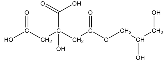 Chemische Strukturformel mit mehreren Carboxyl- und Hydroxylgruppen